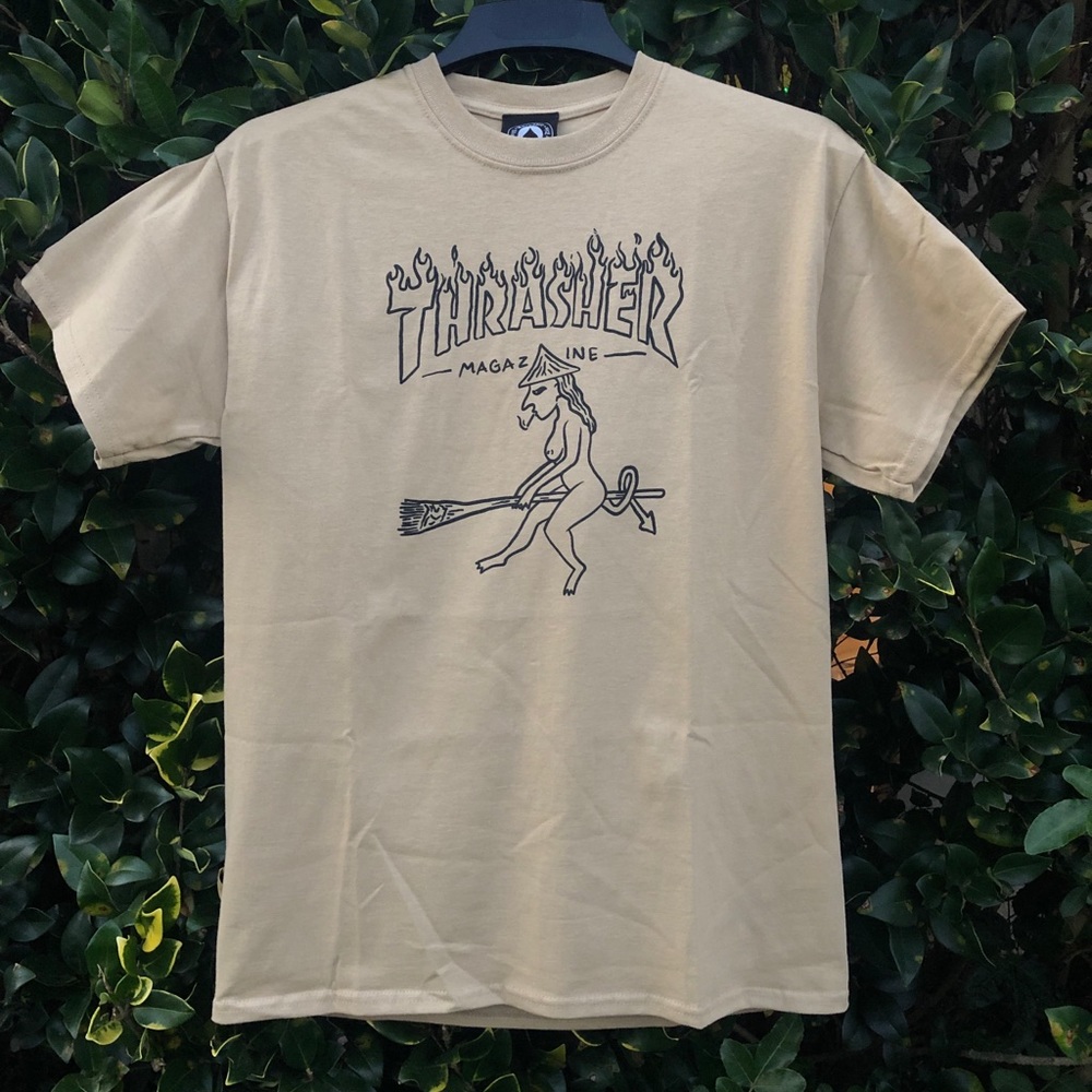 NWT Thrasher skateboarding shirt men’s tan